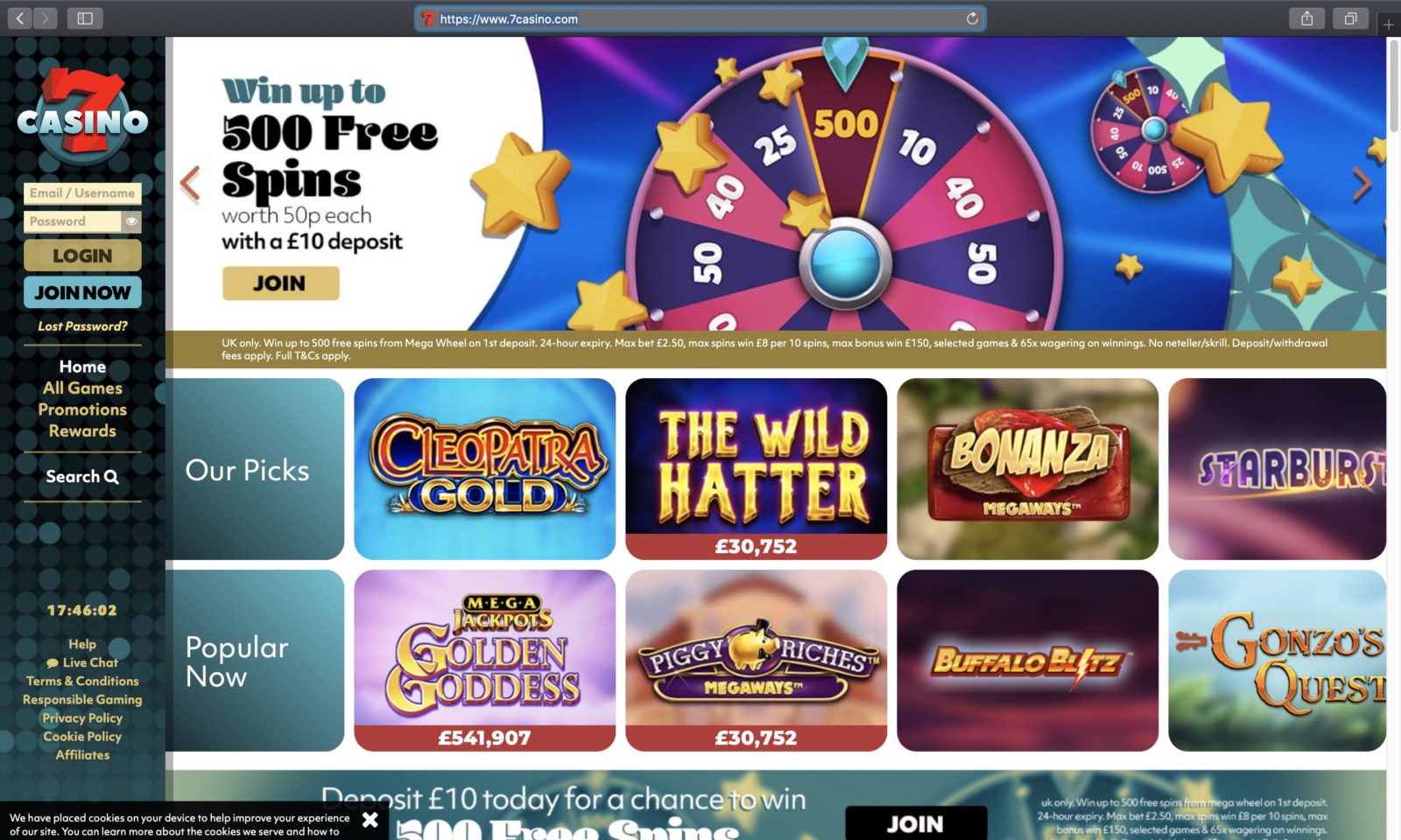 Screenshot of 7casino.com