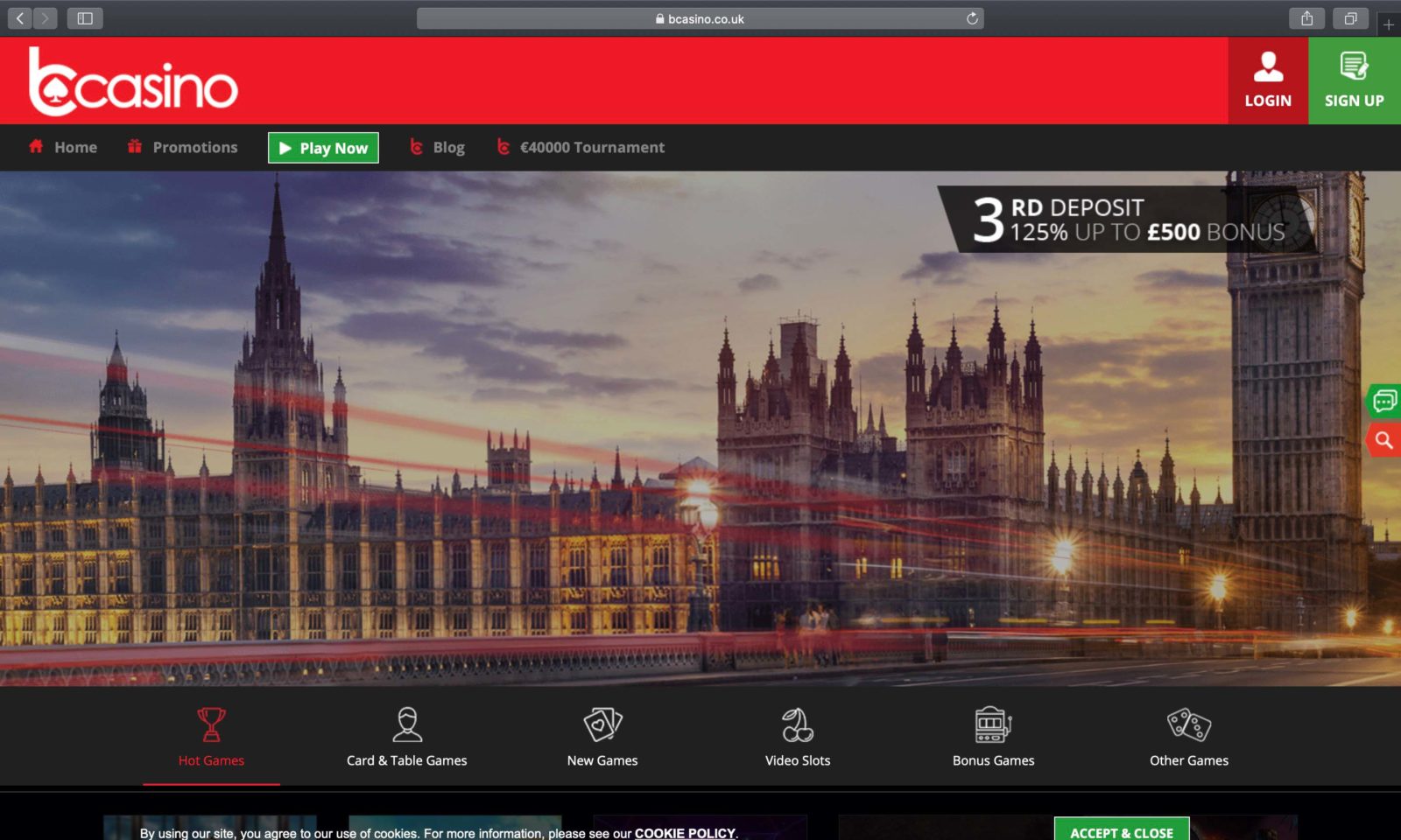 Screenshot of bcasino.co.uk