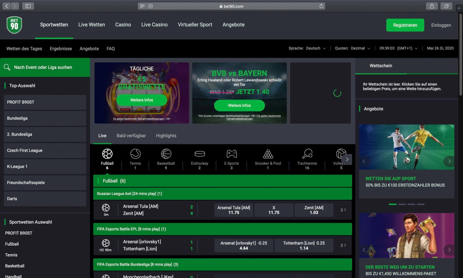 Screenshot of bet90.com