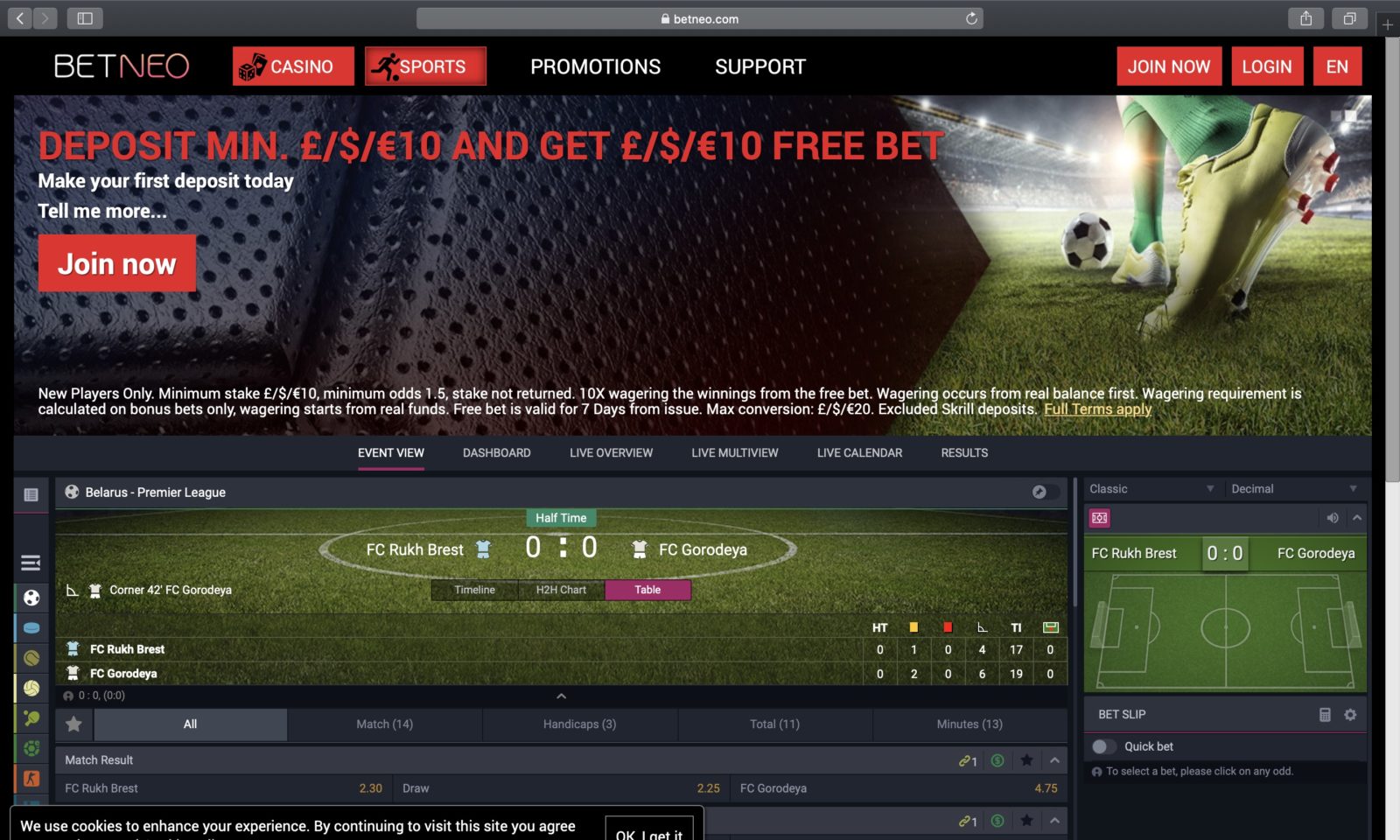 Screenshot of betneo.com