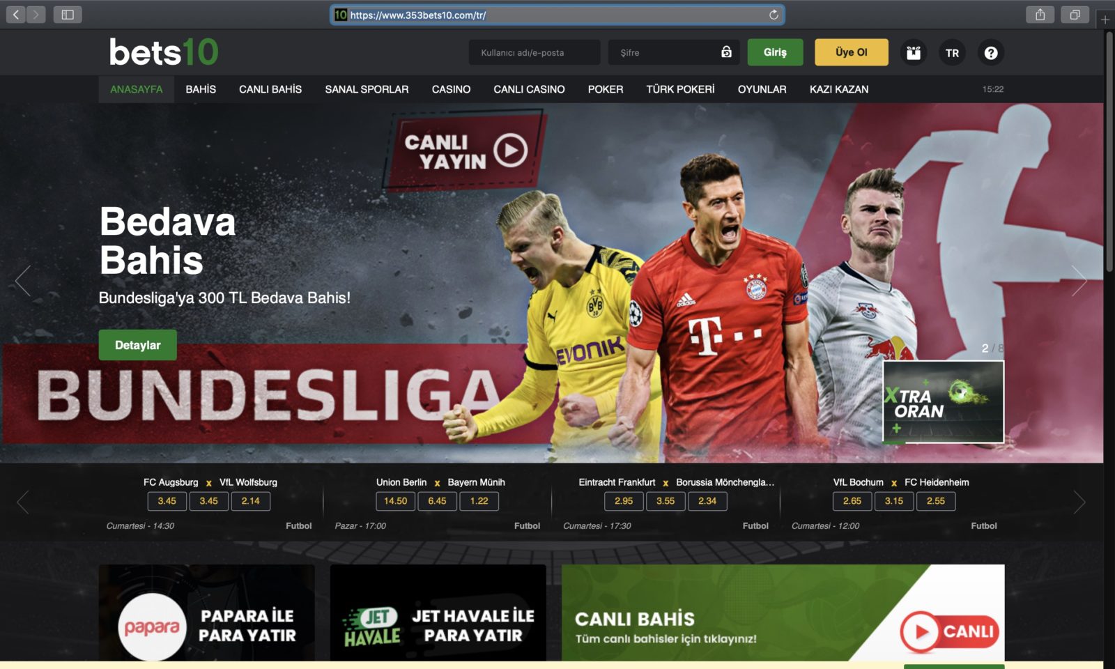 Screenshot of bets10.com