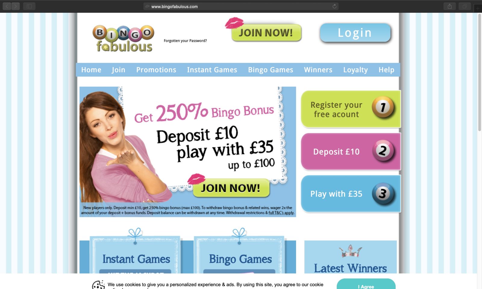 Screenshot of bingofabulous.com