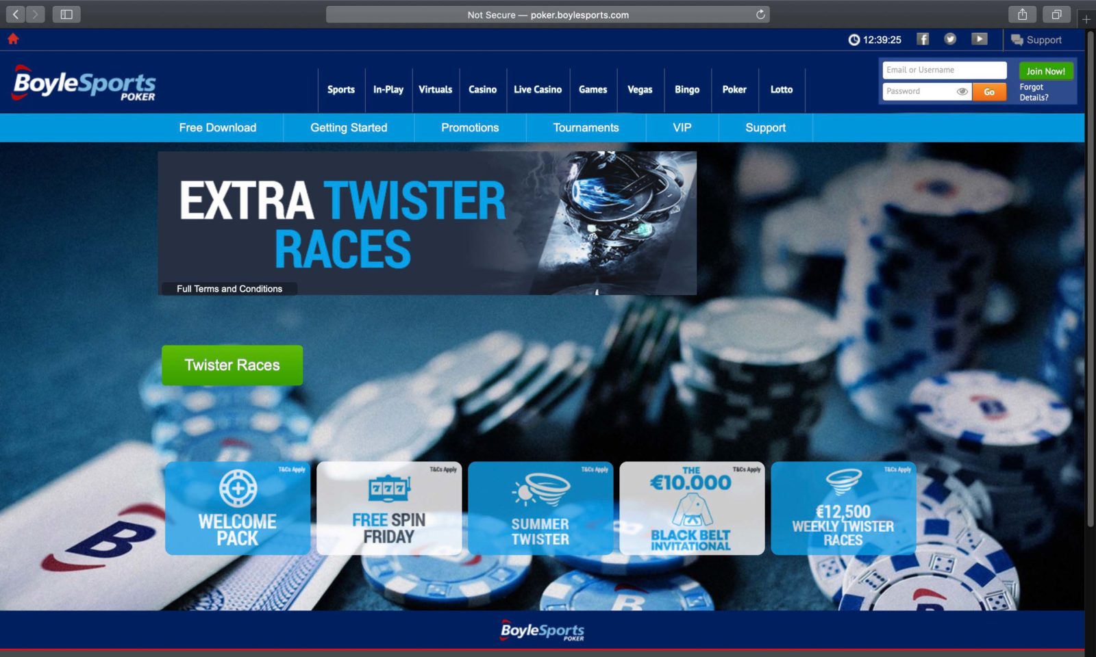 Screenshot of boylepoker.com