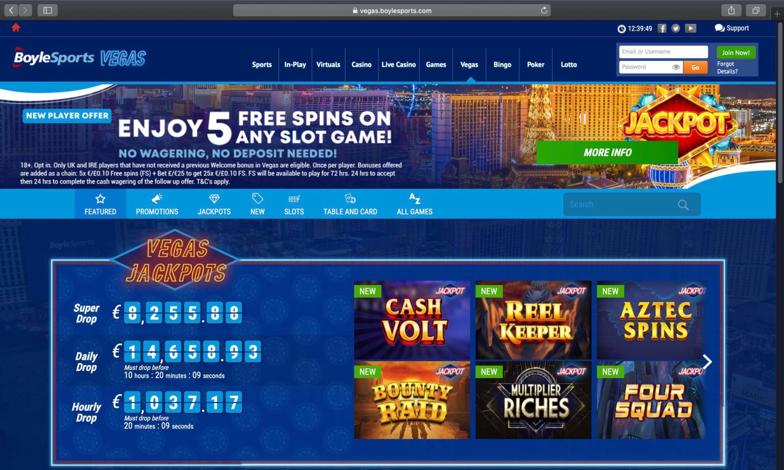Screenshot of boylevegas.com