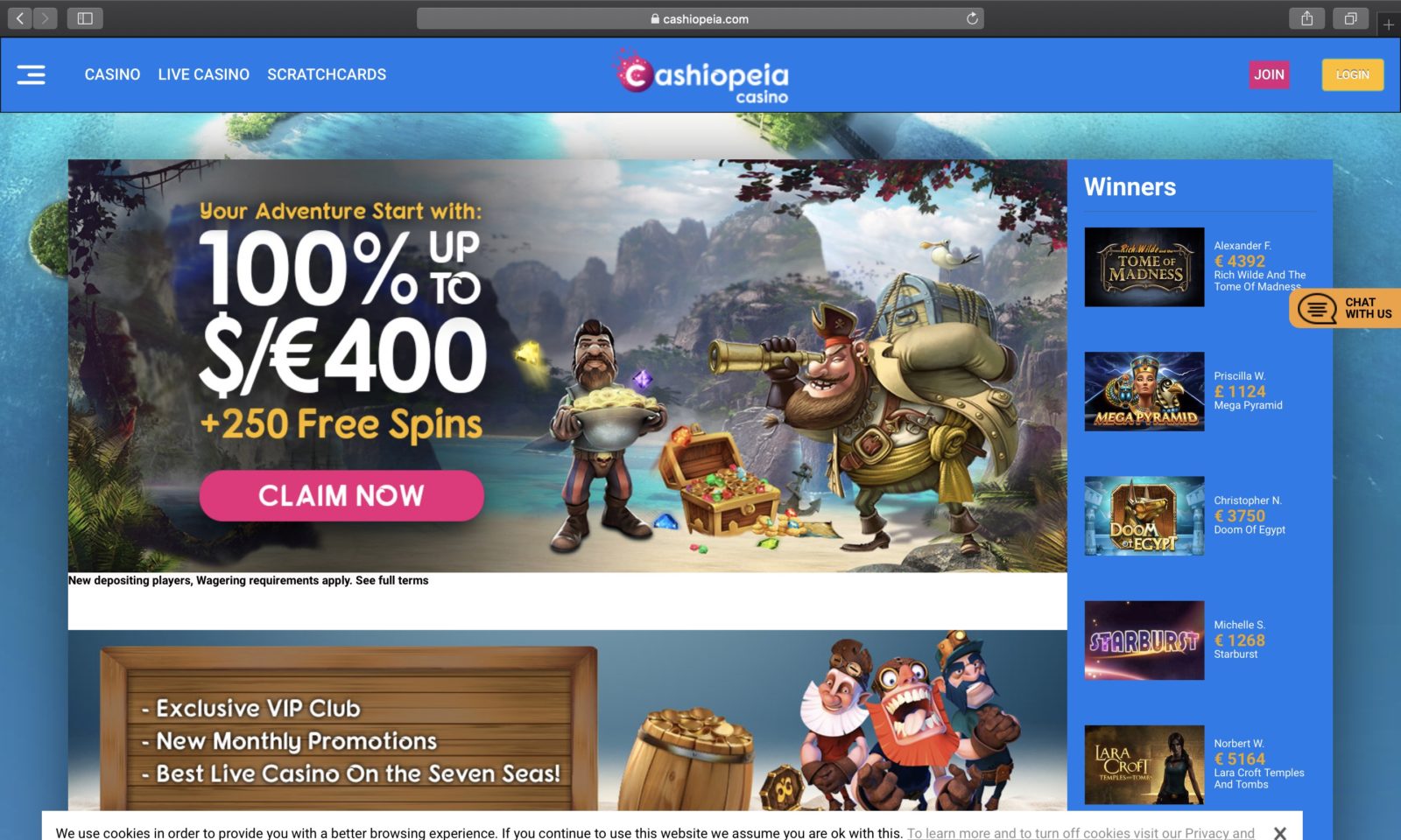 Screenshot of cashiopeia.com