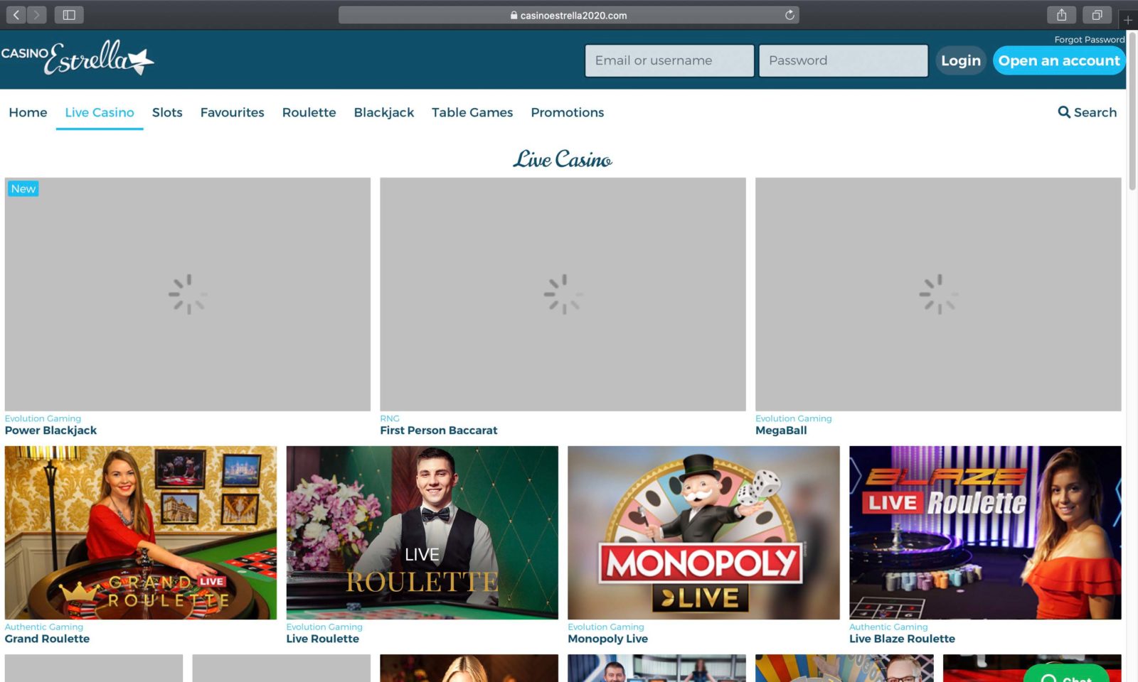 Screenshot of casino-estrellas.com