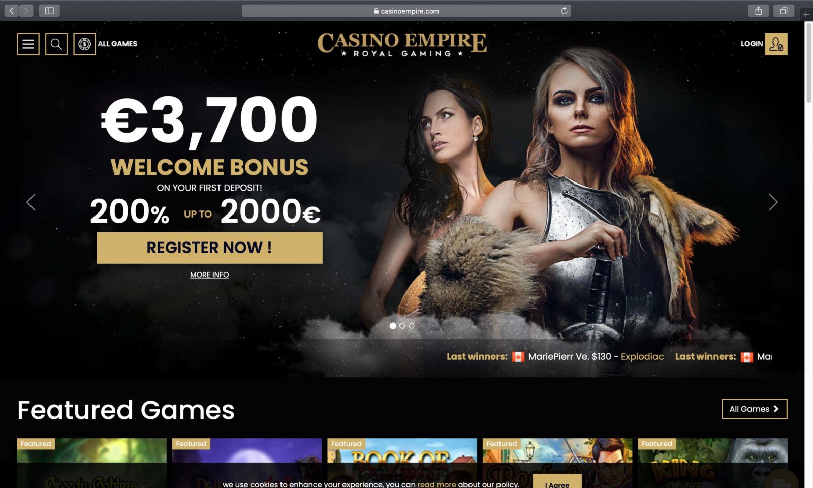 Screenshot of casinoempire.com