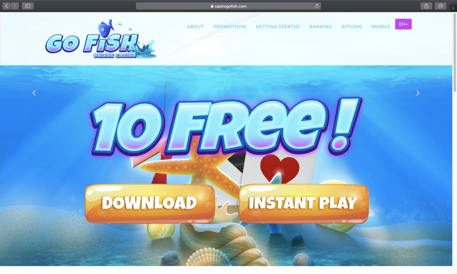 Screenshot of casinogofish.com
