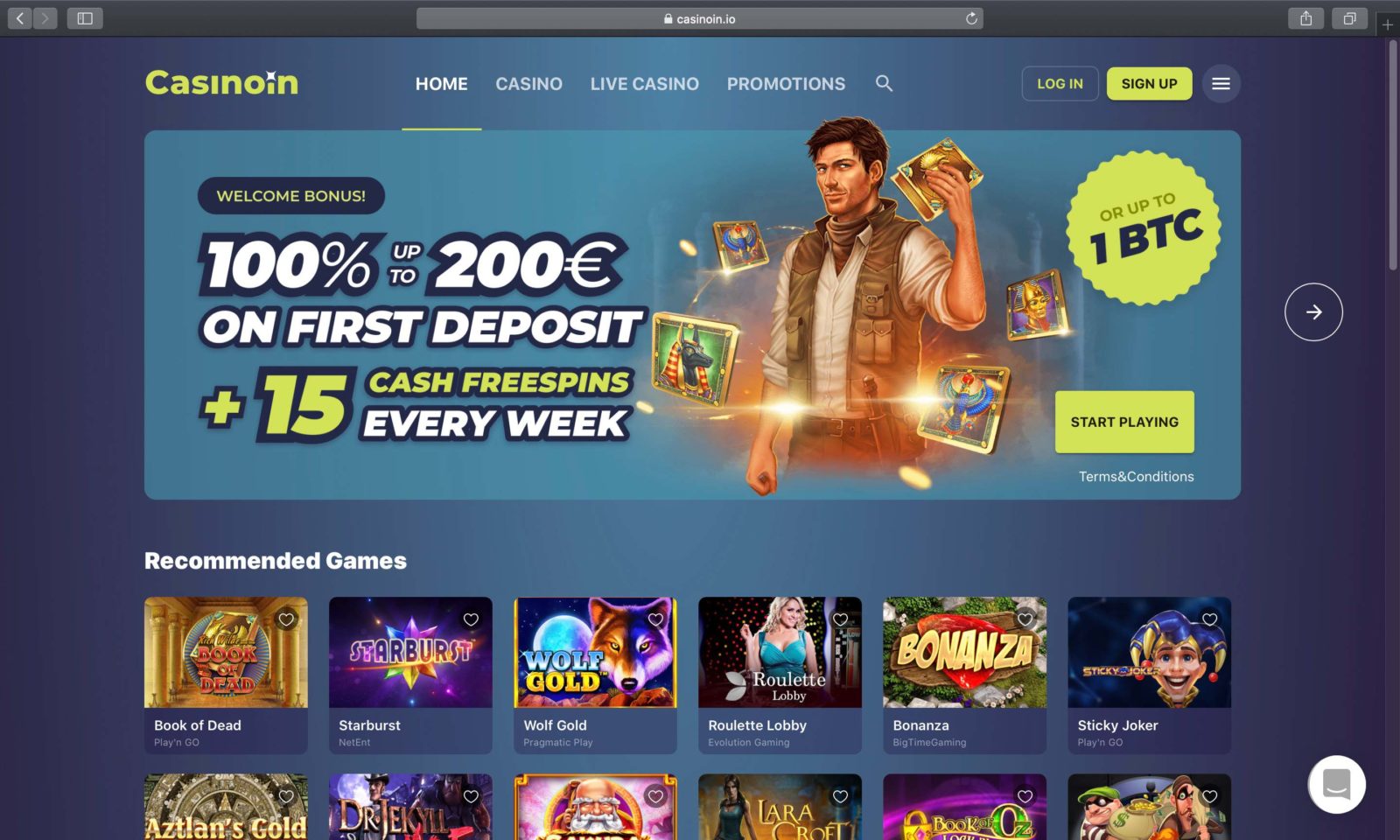 Screenshot of casinoin.global