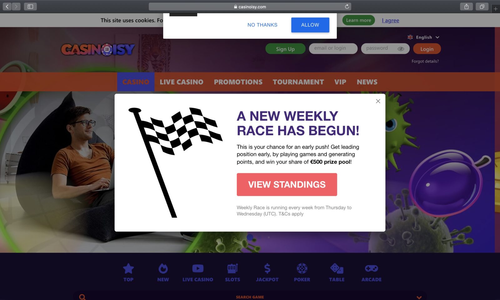 Screenshot of casinoisy.com