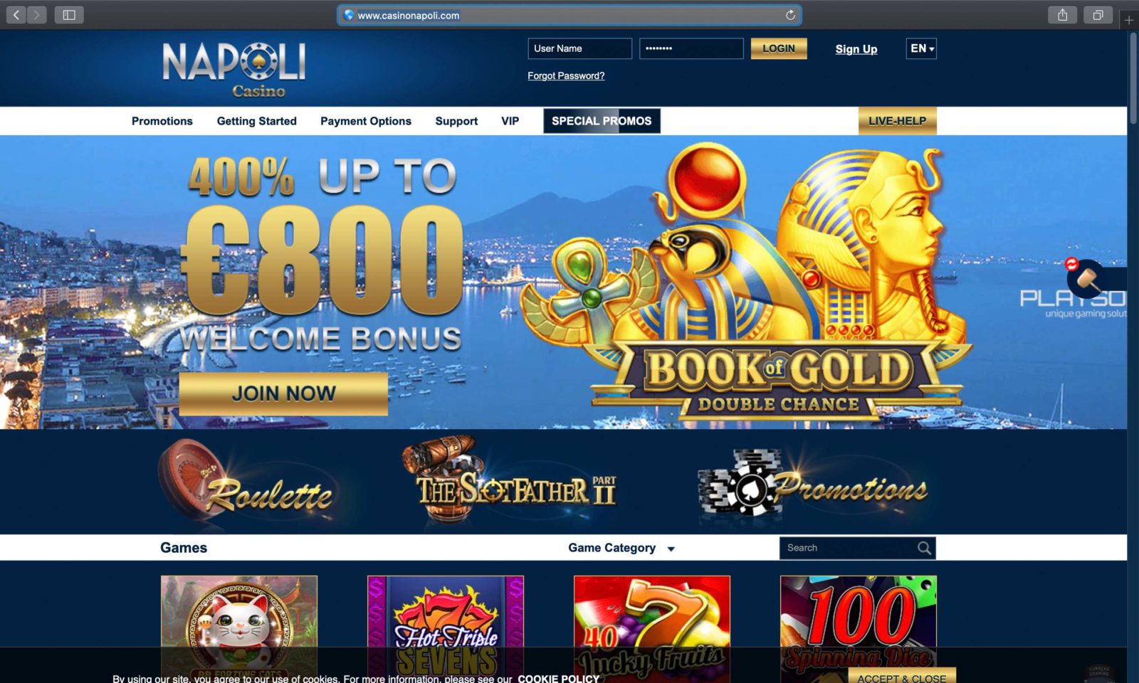 Screenshot of casinonapoli.com