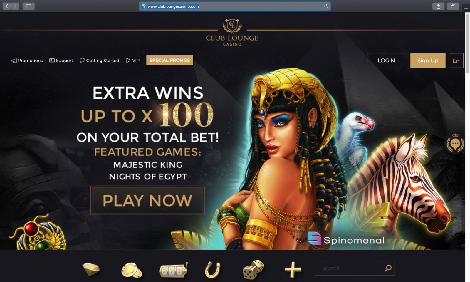 Screenshot of clubloungecasino.com