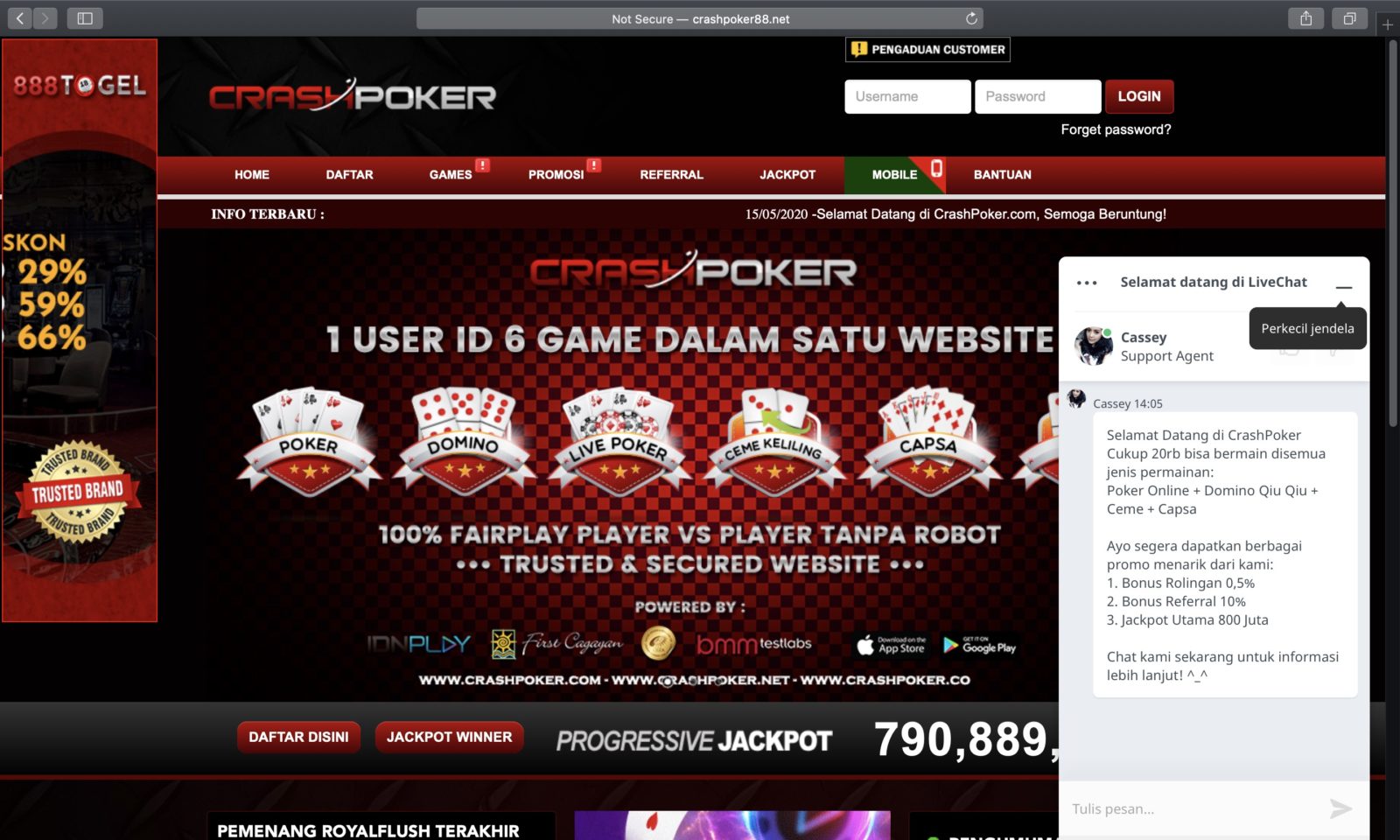 Screenshot of crashpoker.com