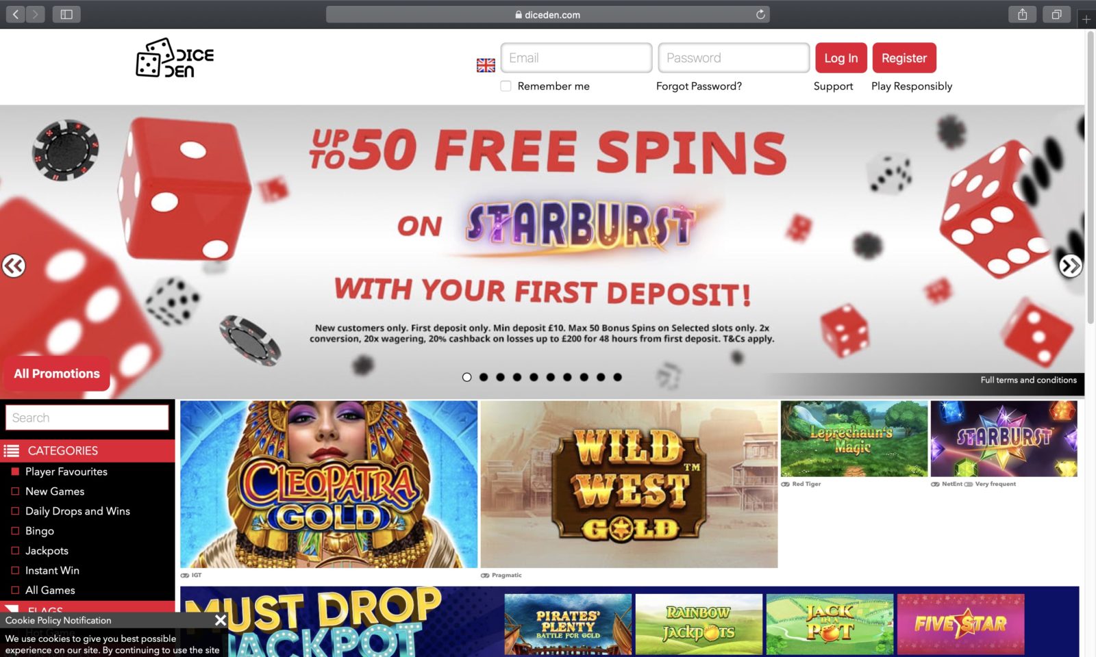 Screenshot of diceden.com