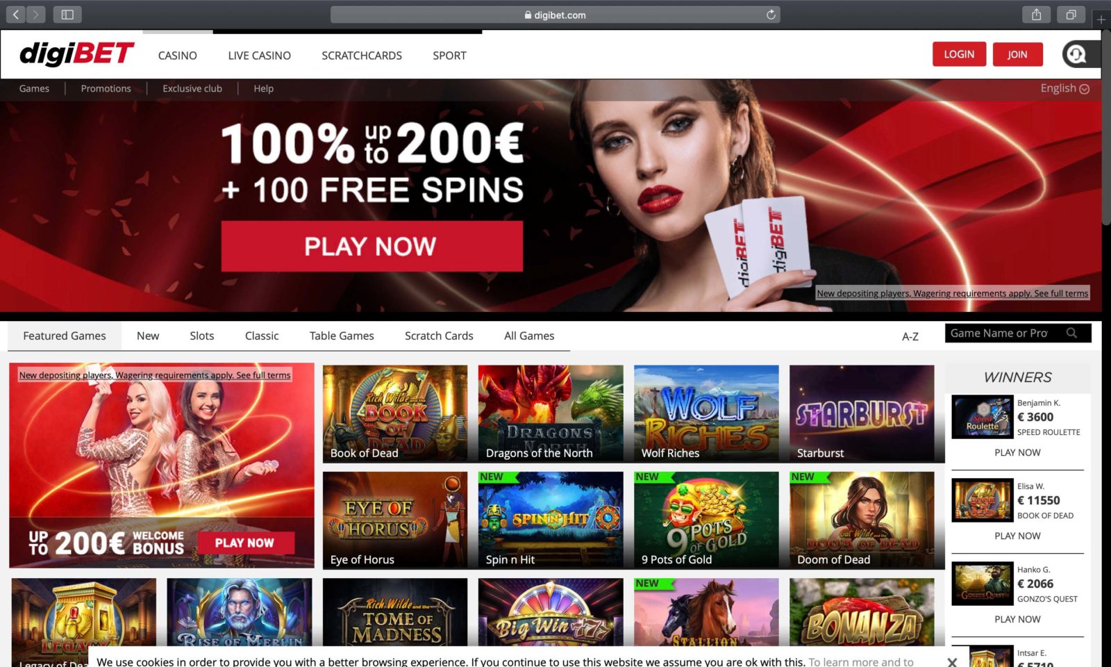 Screenshot of digibet.com