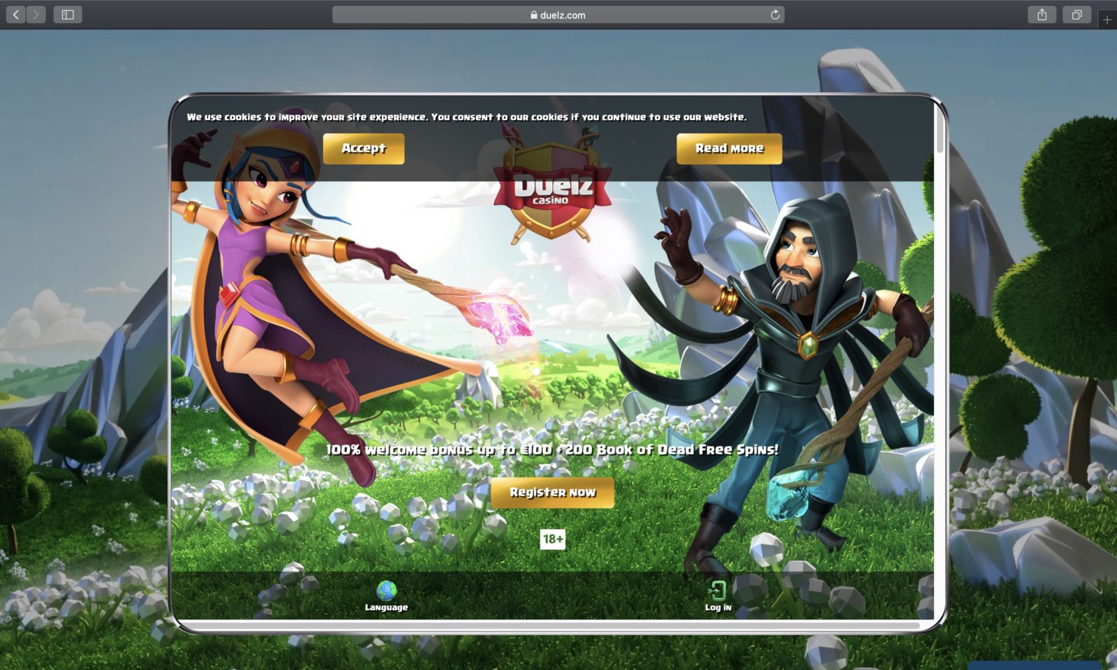 Screenshot of duelz.com