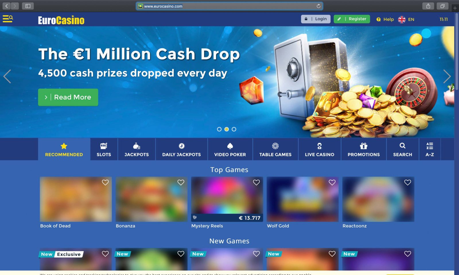 Screenshot of eurocasino.com