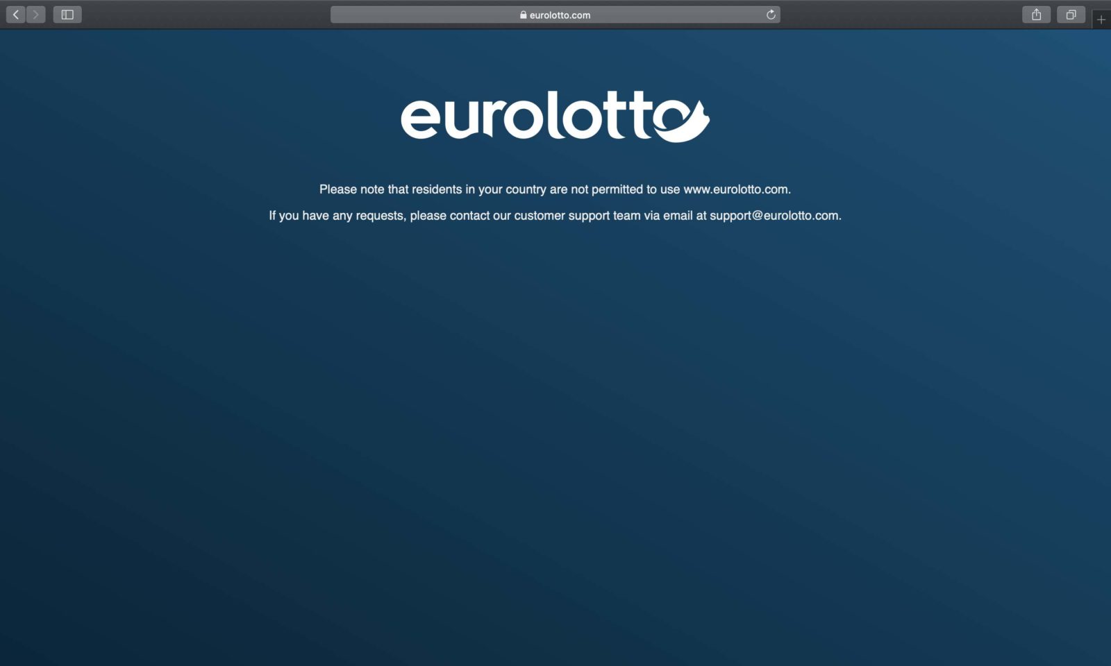 Screenshot of eurolotto.com