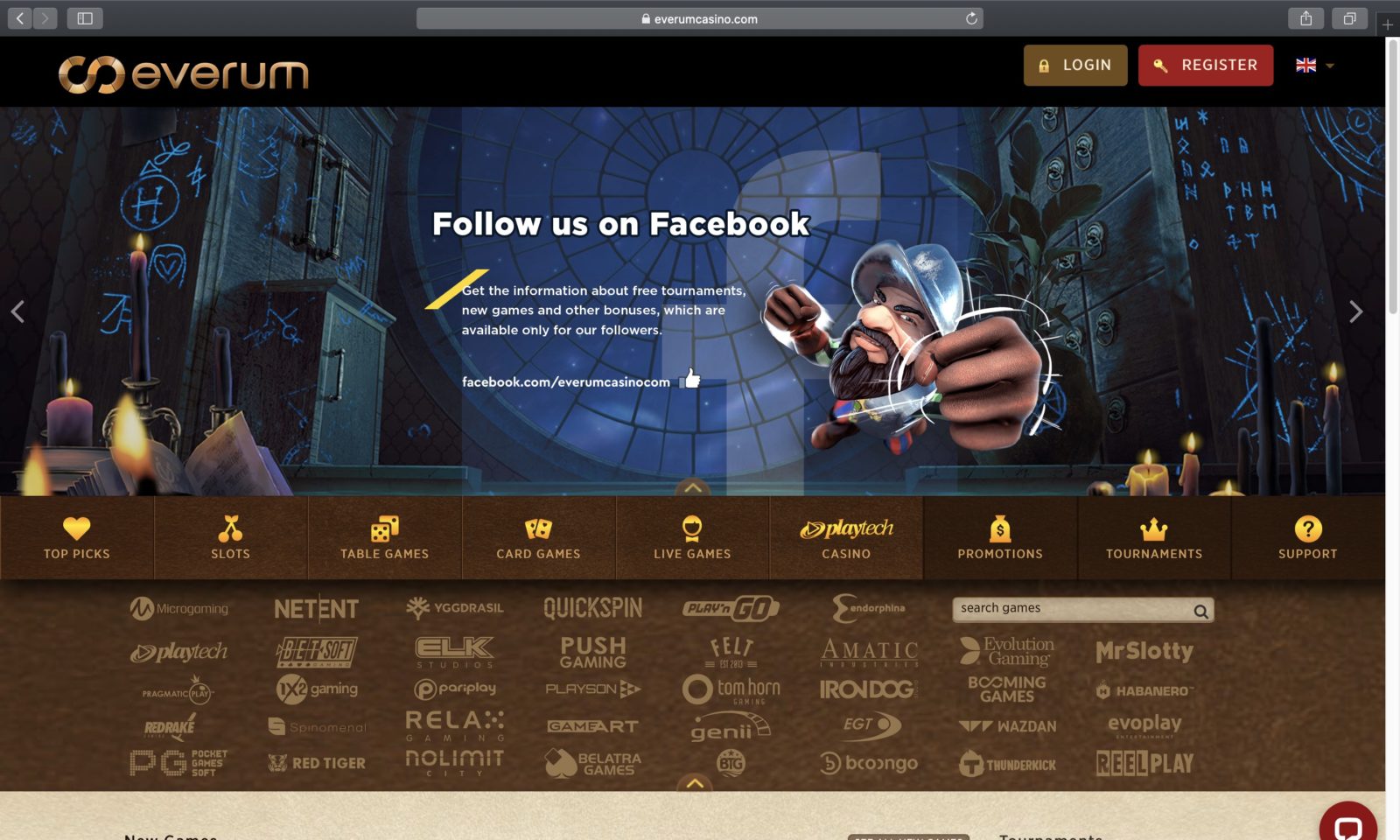 Screenshot of everumcasino.com