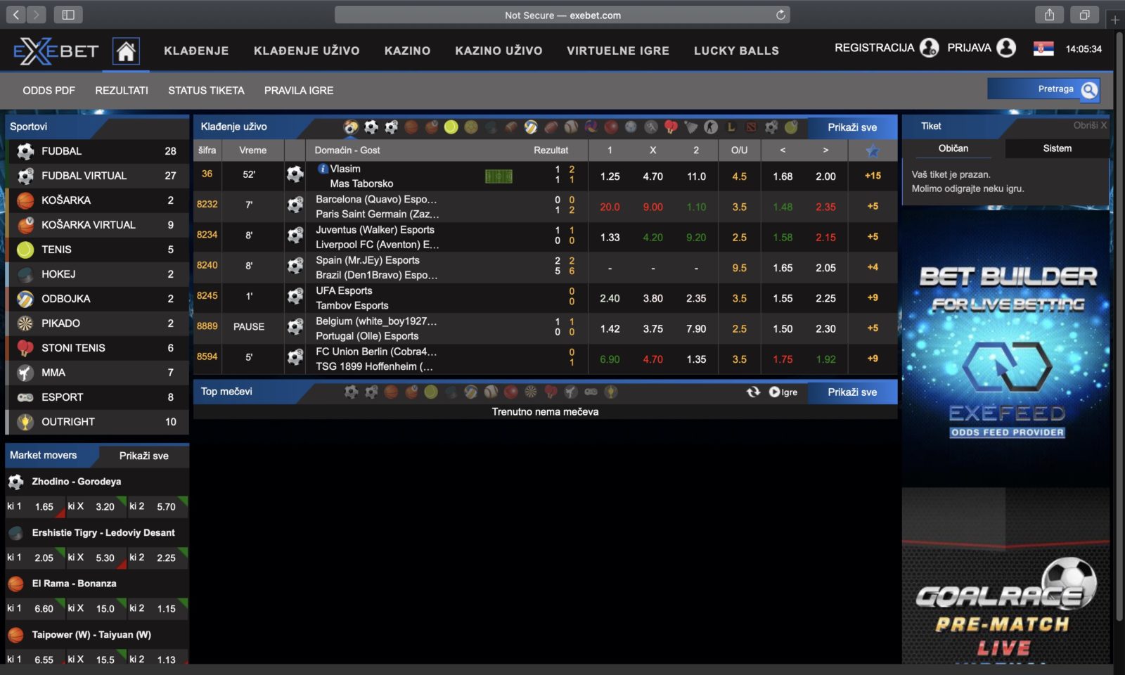 Screenshot of exebet.com