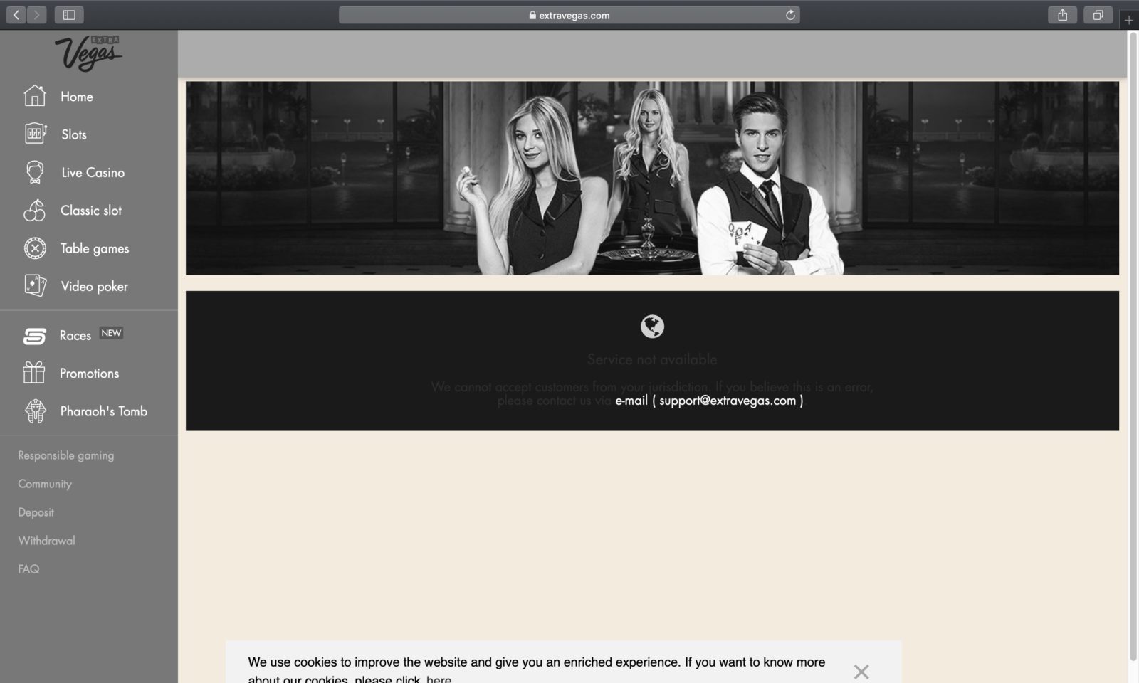 Screenshot of extravegas.com