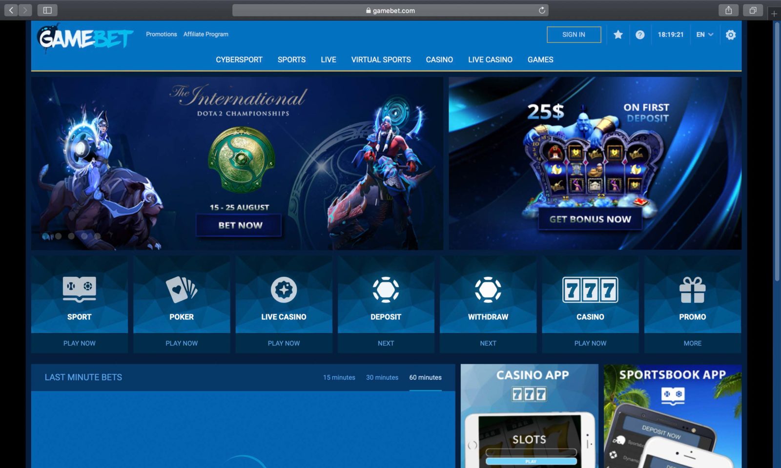 Screenshot of gamebet.com
