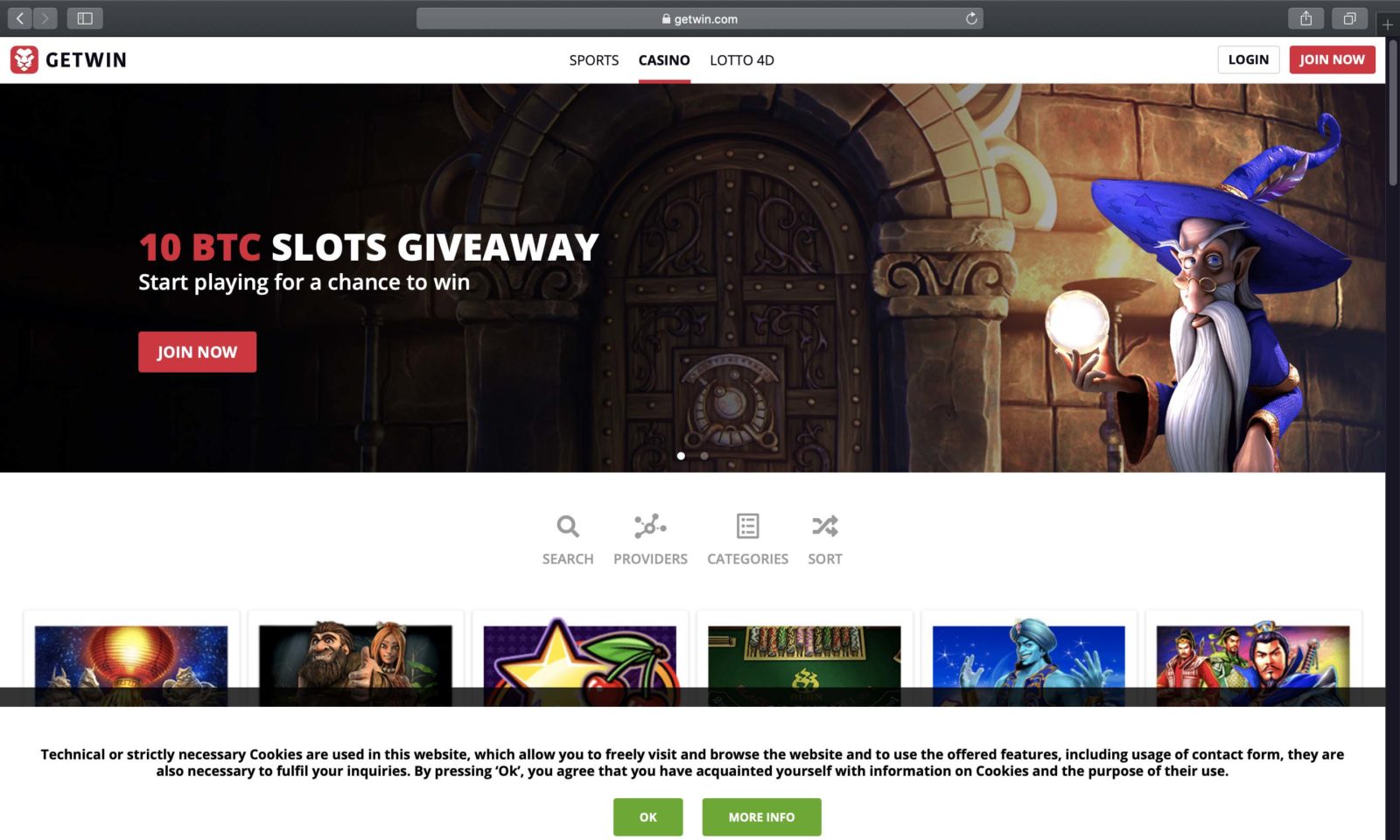 Screenshot of getwin.com