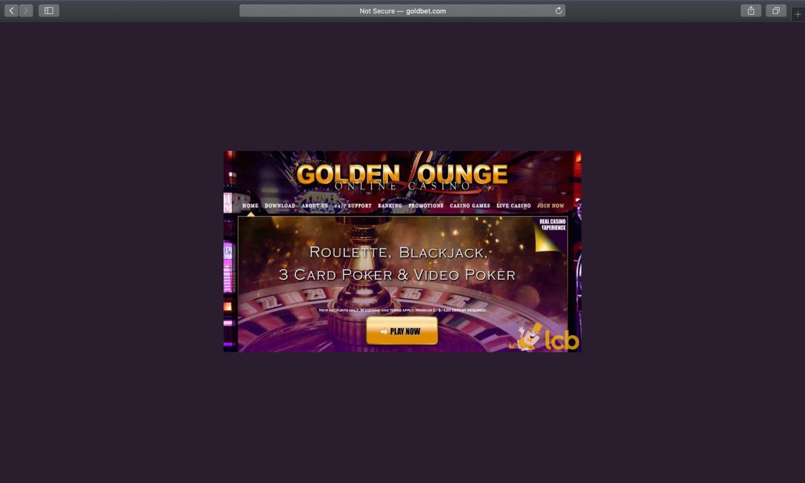 Screenshot of goldenlounge.com