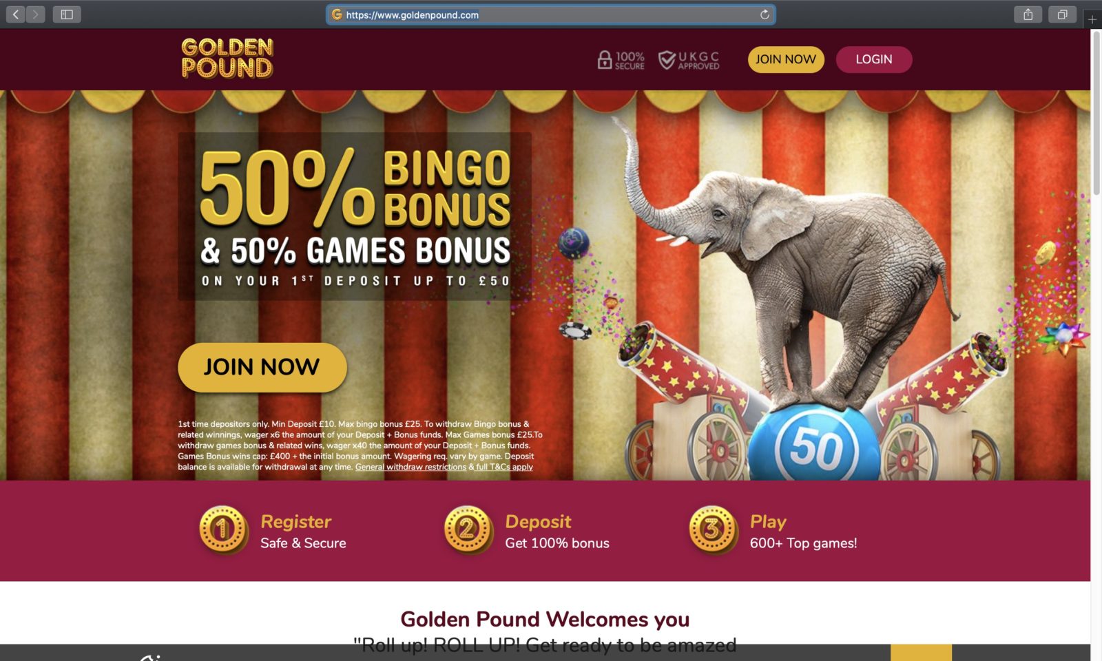 Screenshot of goldenpound.com
