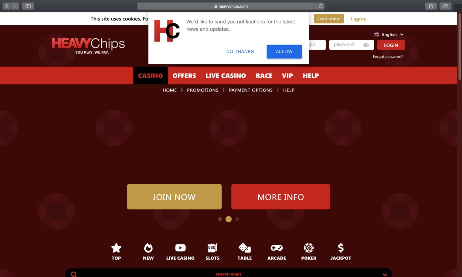 Screenshot of heavychips.com