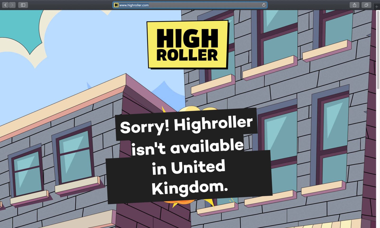 Screenshot of highroller.com
