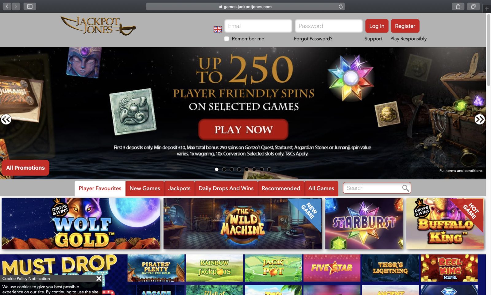 Screenshot of jackpotjones.com