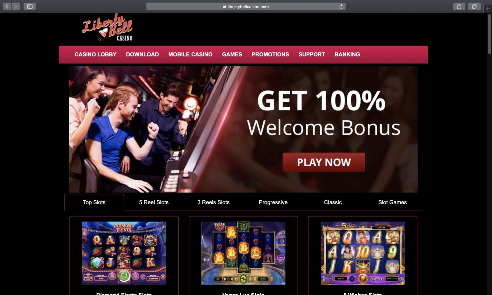 Screenshot of libertybellcasino.com