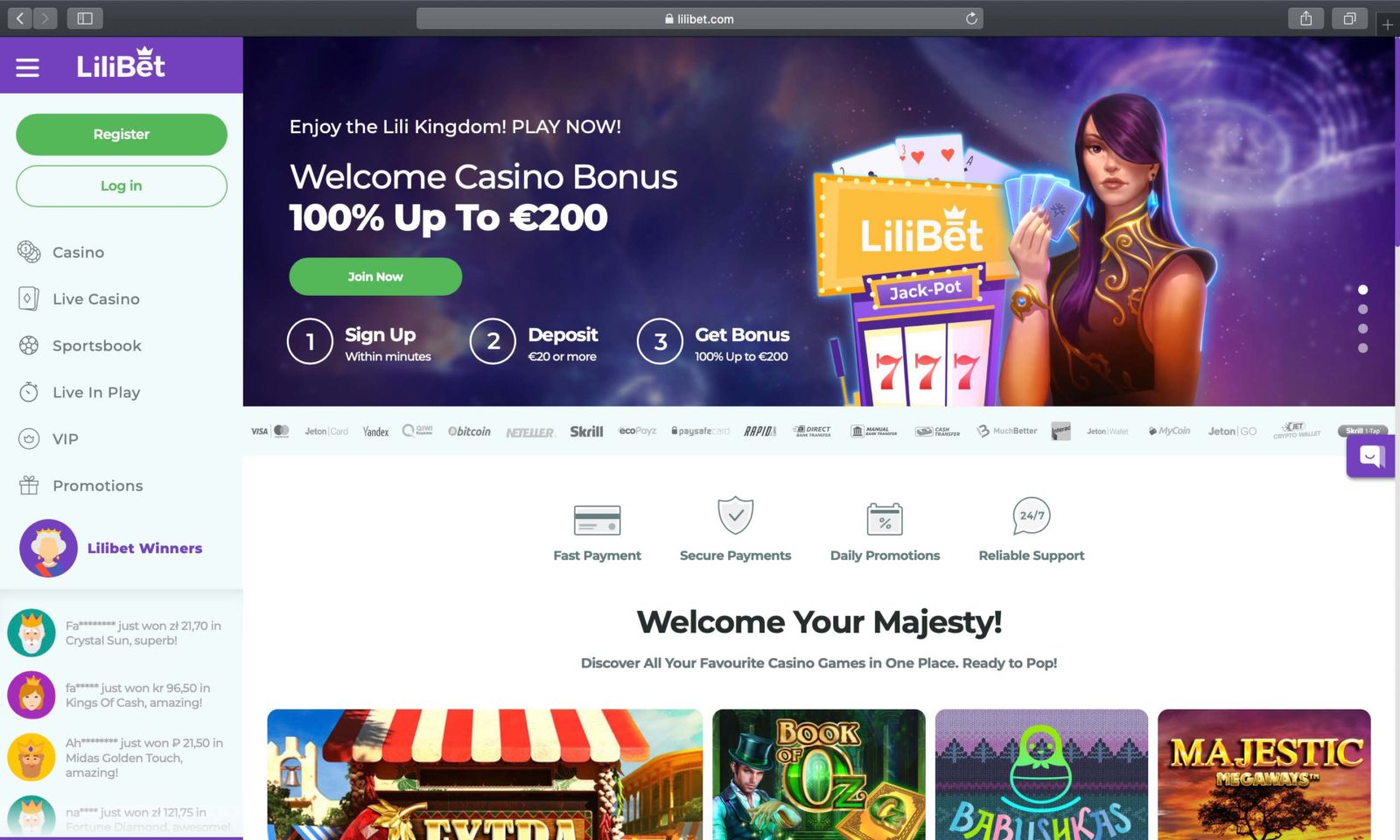 Screenshot of lilibet.com