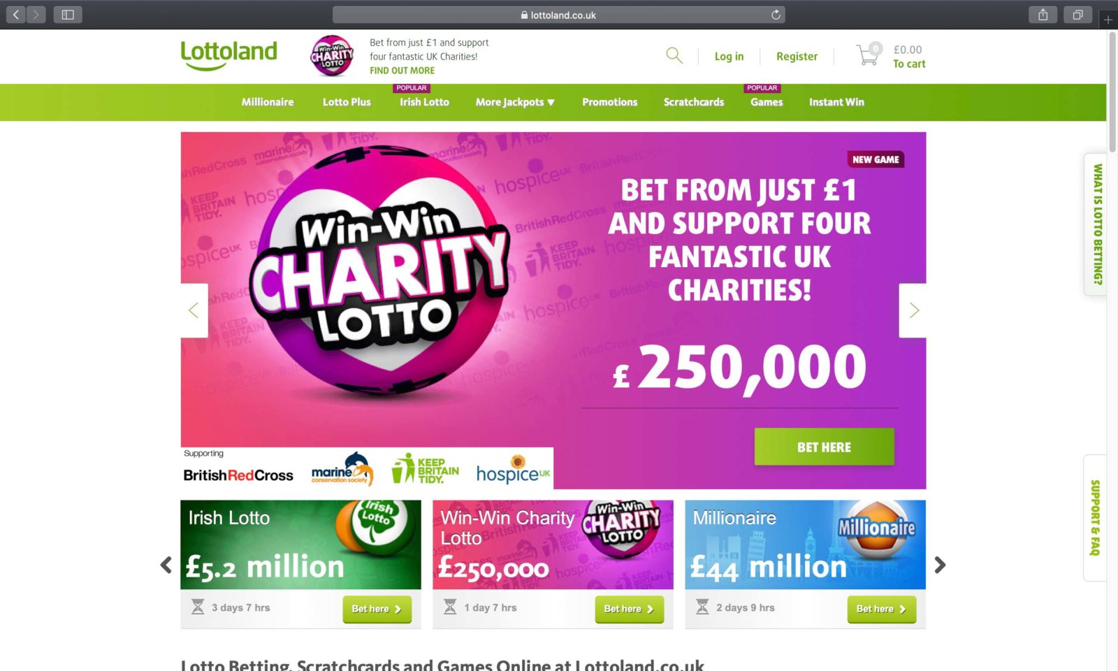 Screenshot of lottoland.co.uk