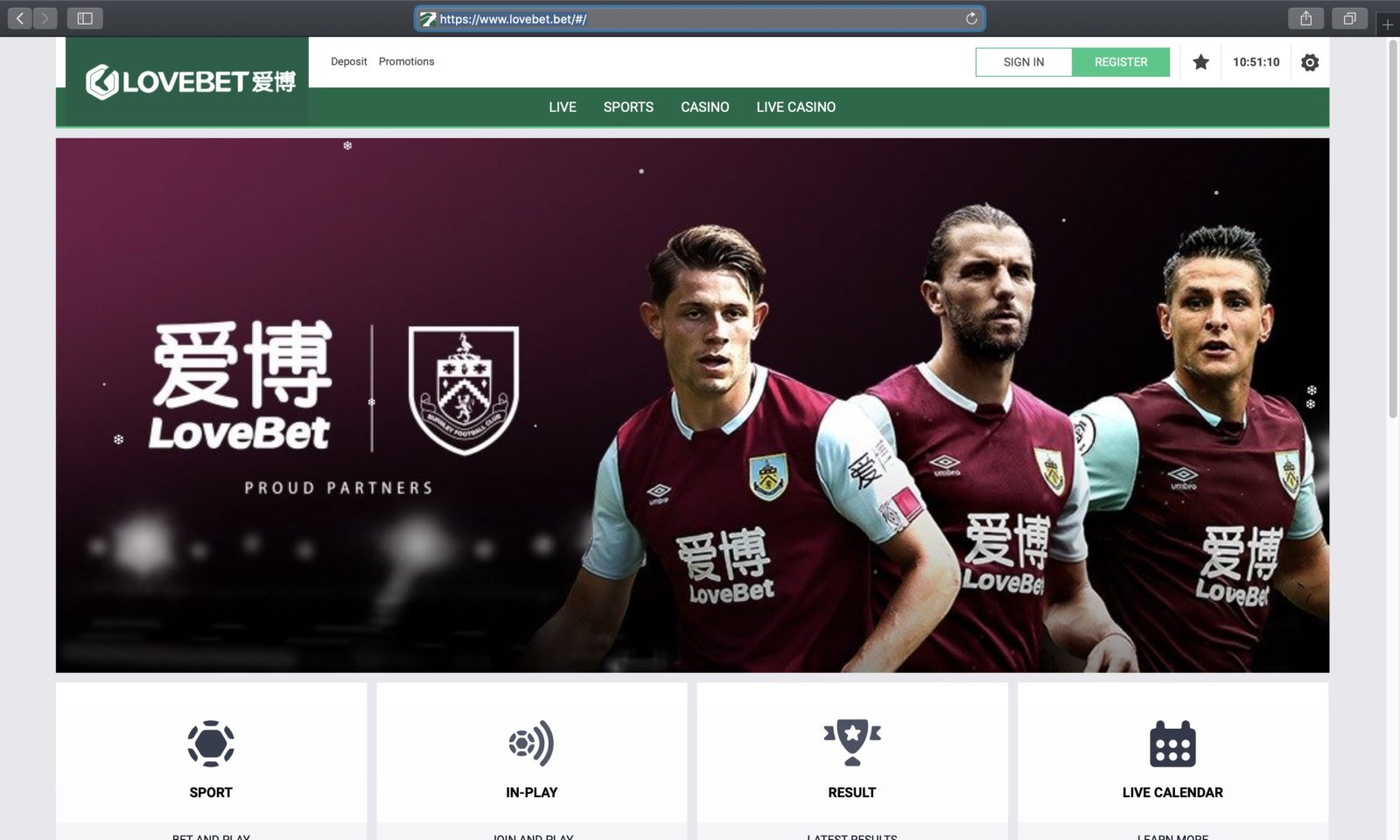 Screenshot of lovebet.bet