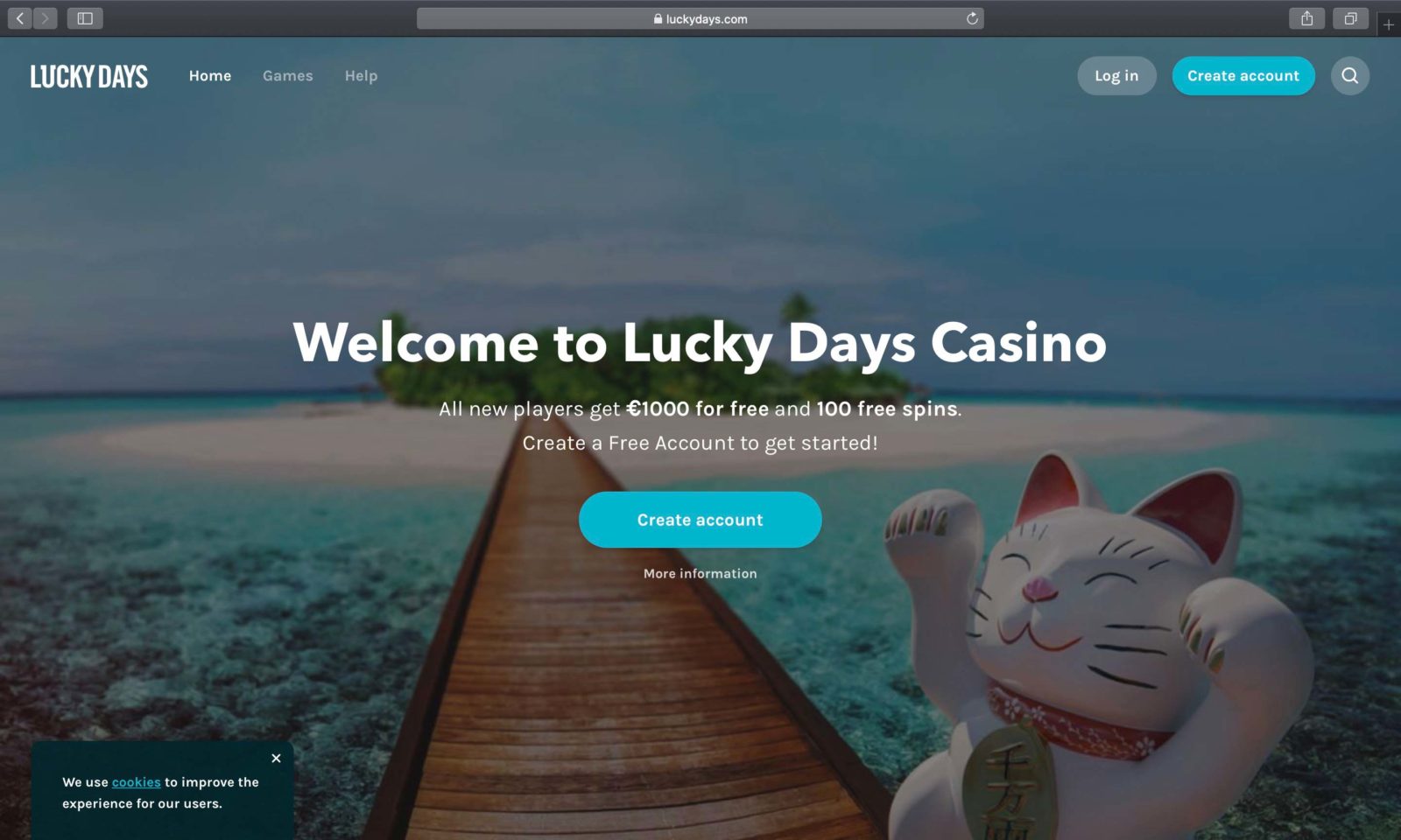 Screenshot of luckydays.com