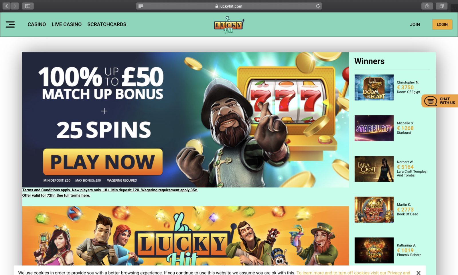 Screenshot of luckyhit.com