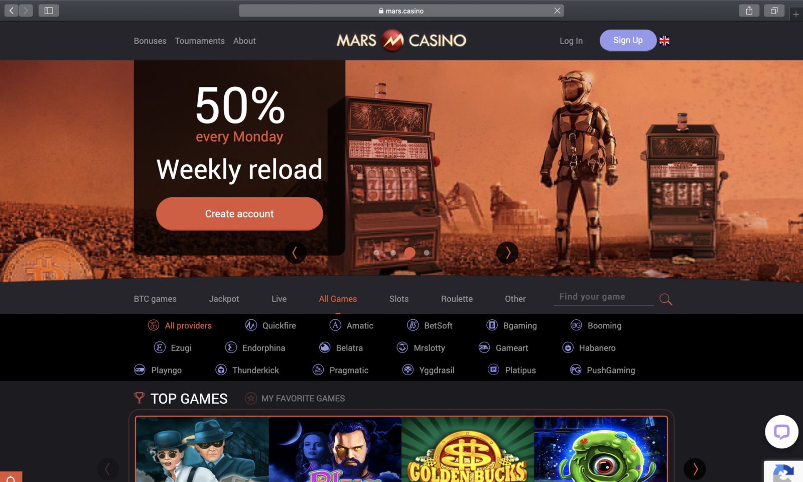Screenshot of mars.casino