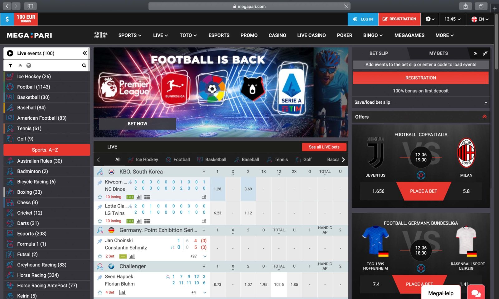 Screenshot of megapari.com