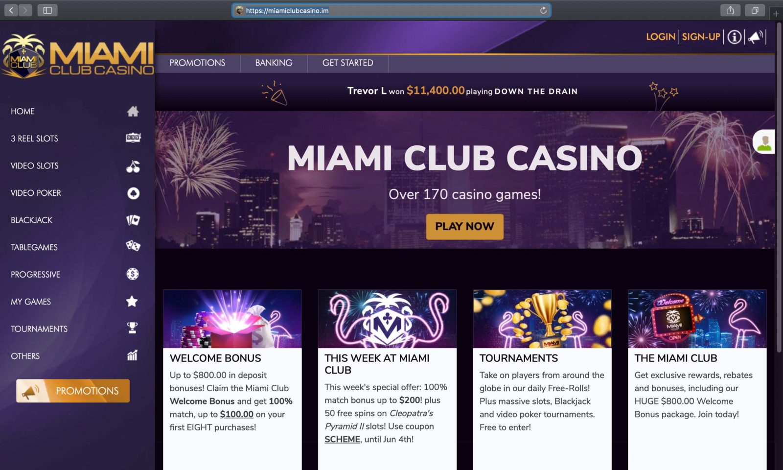 Screenshot of miamiclubcasino.im