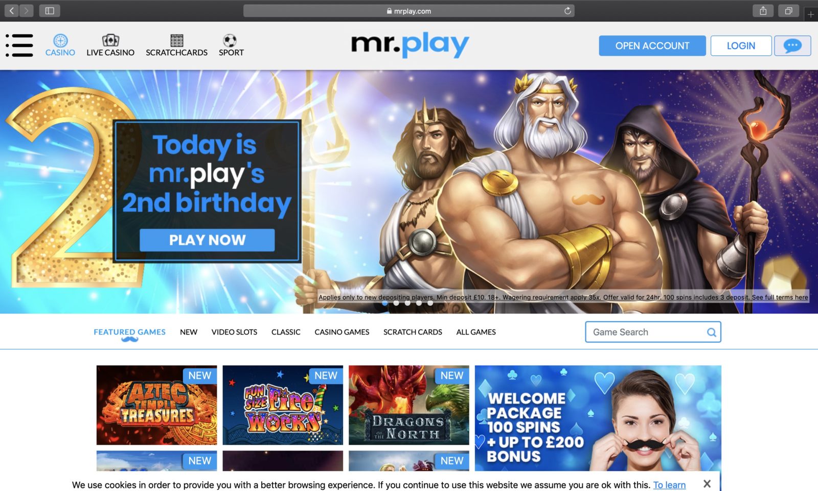 Screenshot of mrplay.com