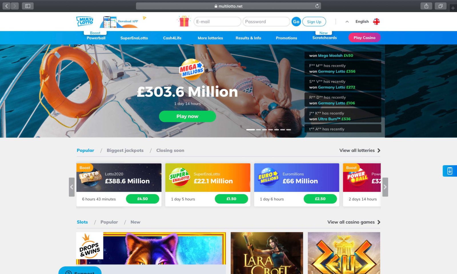 Screenshot of multilotto.co.uk