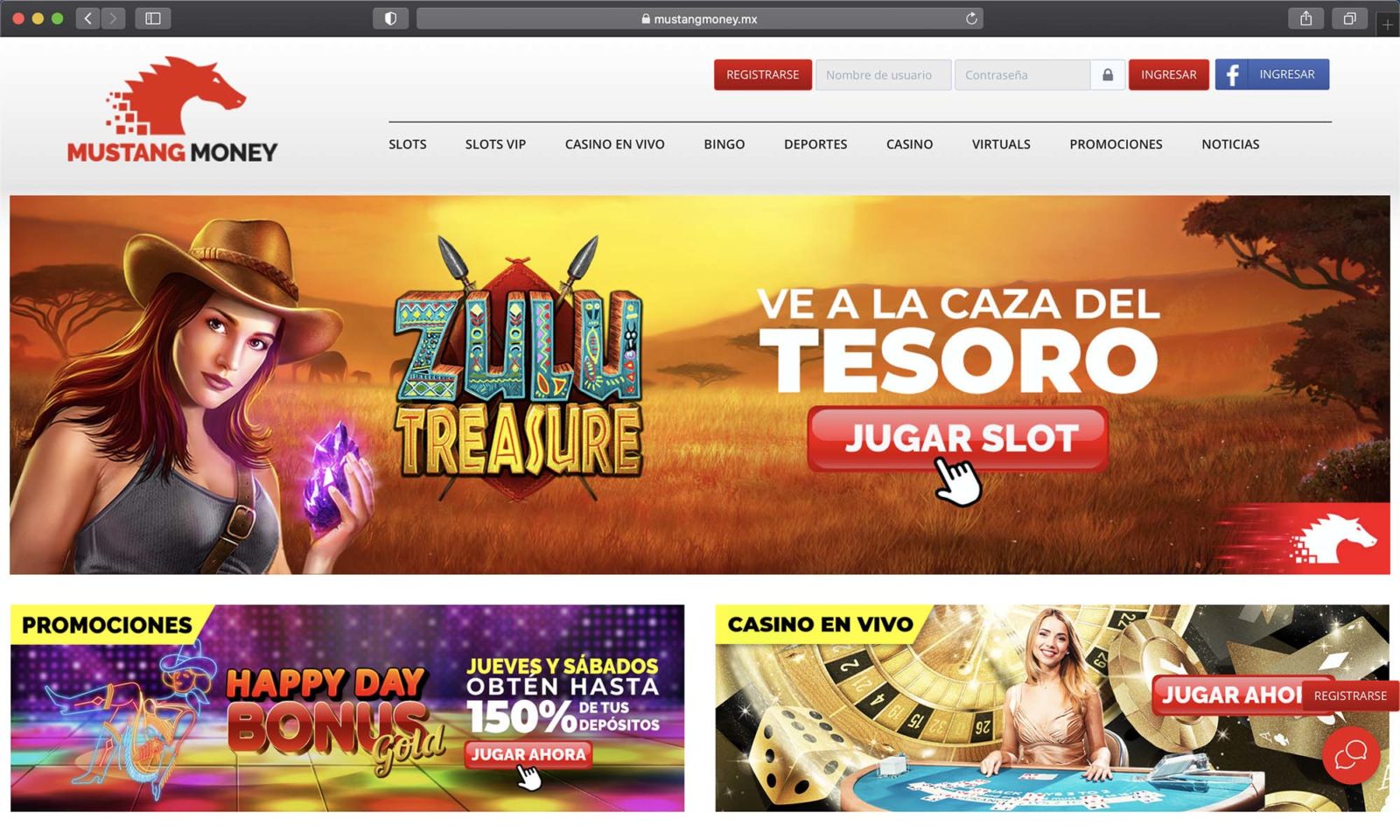 Screenshot of mustangmoney.mx