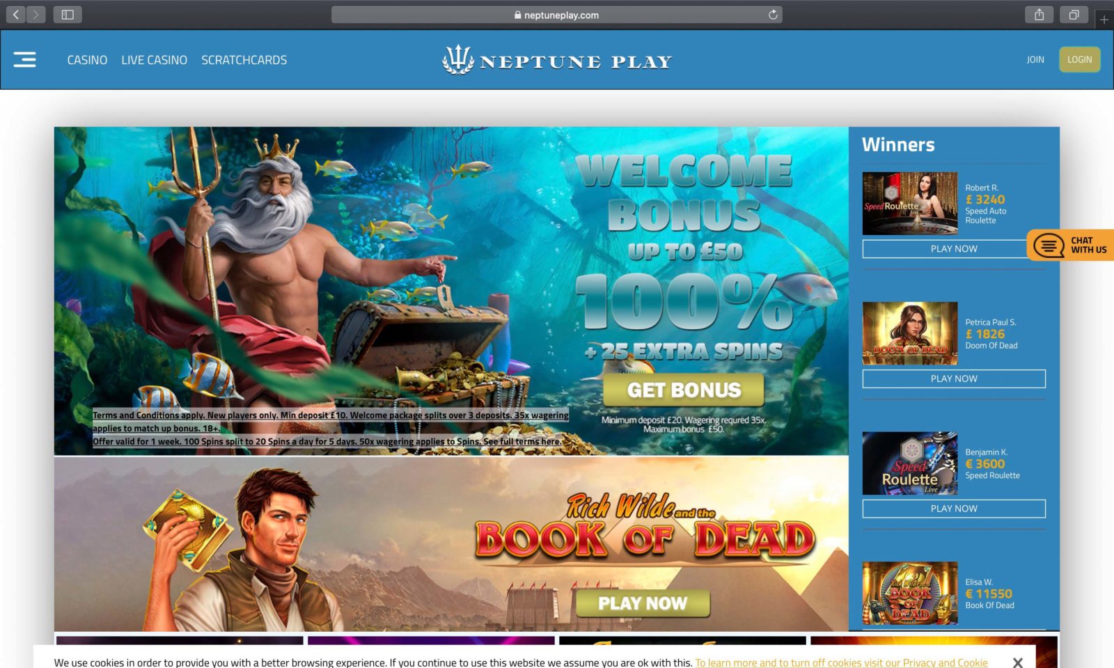 Screenshot of neptuneplay.com