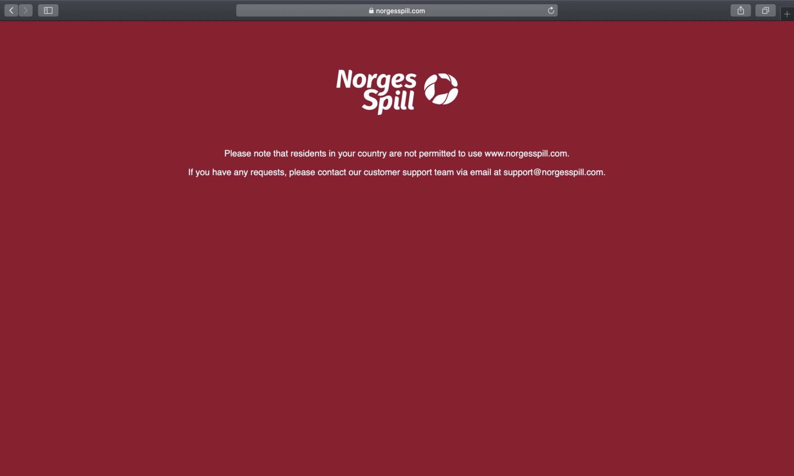 Screenshot of norgesspill.com
