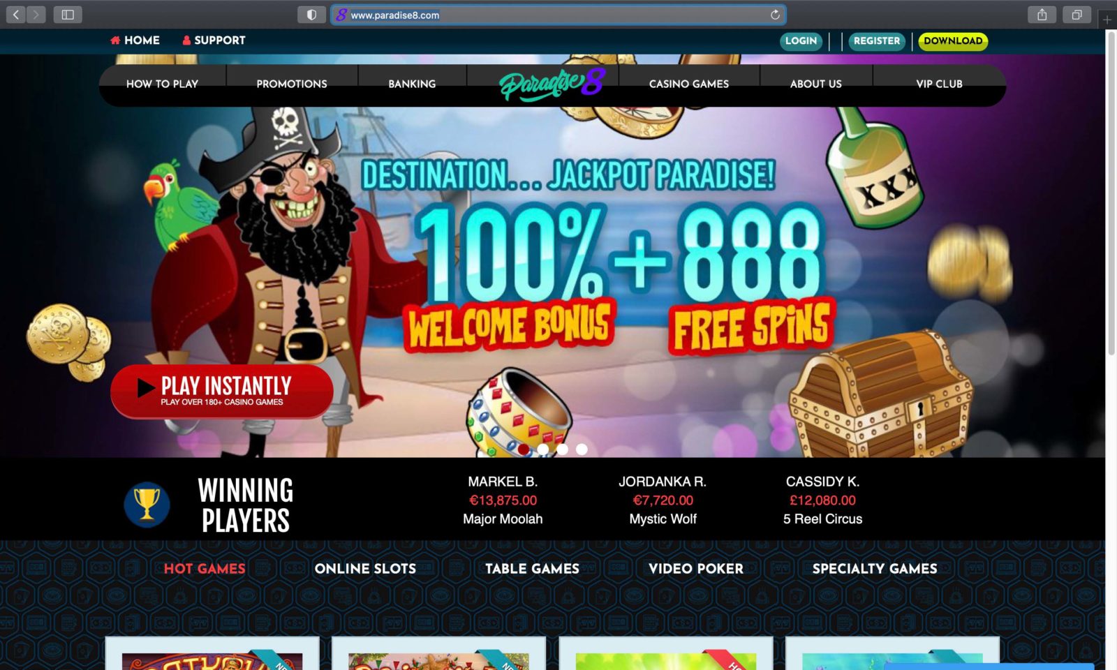 Screenshot of paradise8.com