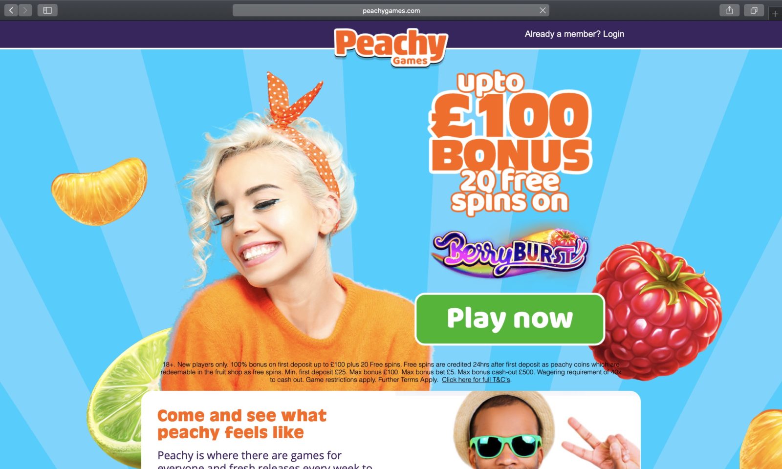 Screenshot of peachygames.com