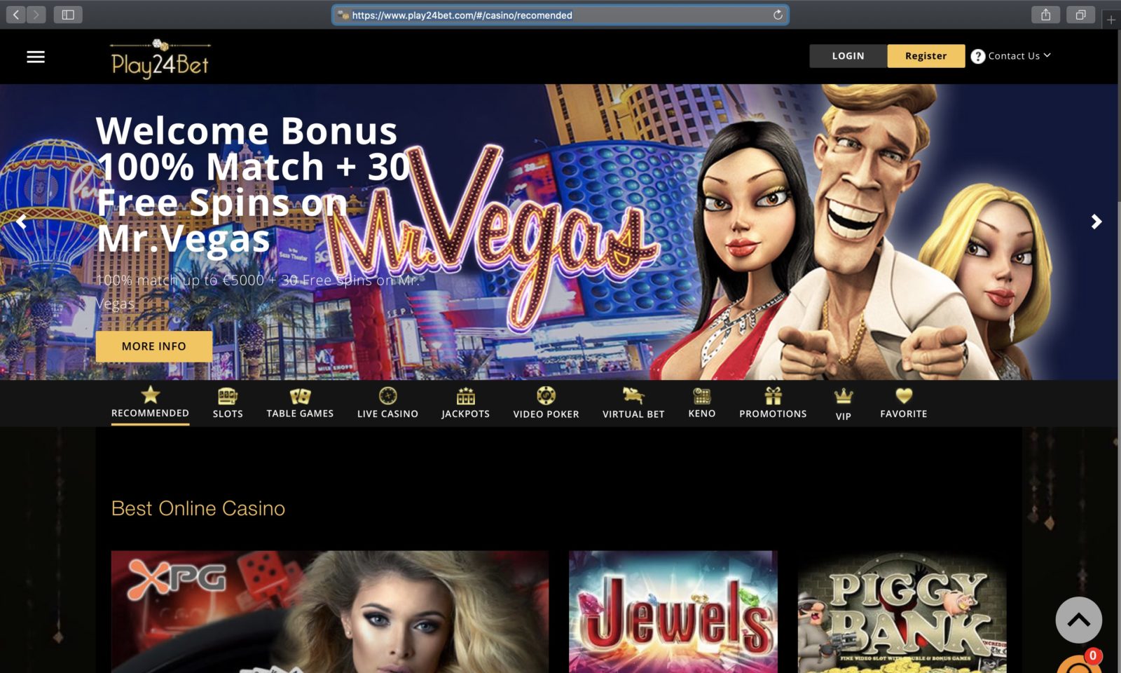 Screenshot of play24bet.com