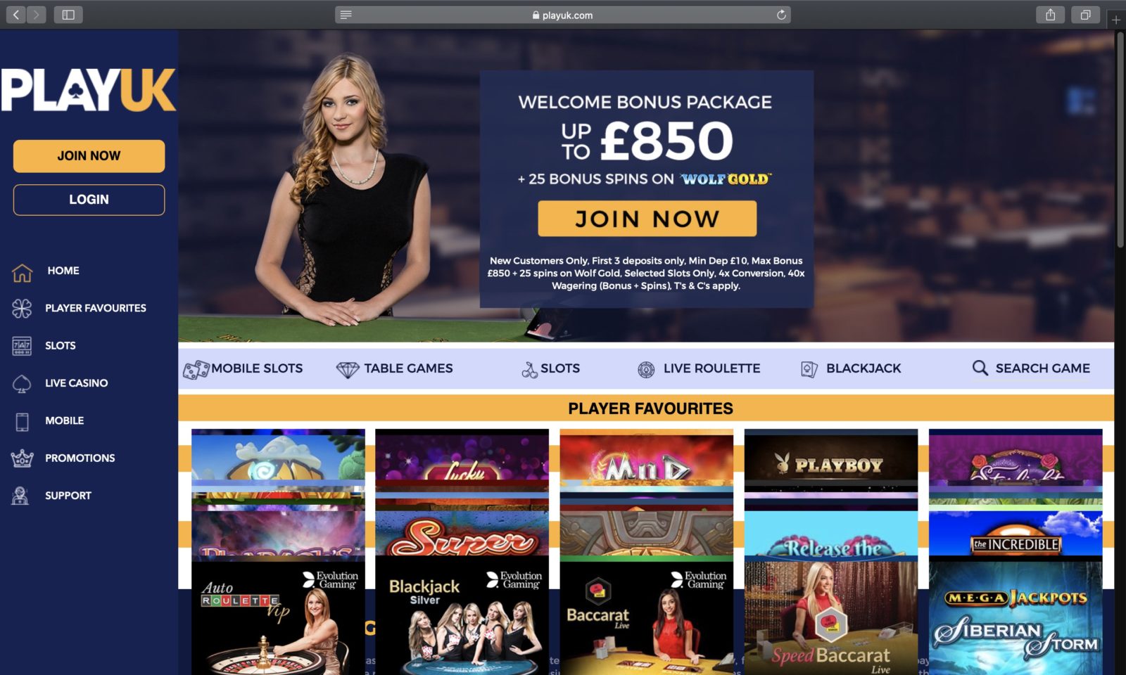 Screenshot of playuk.com
